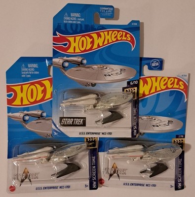 2024 2019 Hot Wheels STAR TREK Lot Of 3 U.S.S. Enterprise NCC-1701 HW
