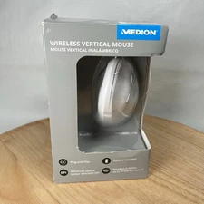 NIB Medion Wireless Ergonomic Vertical Mouse White