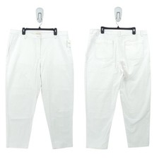 Eileen Fisher Women 20 Cotton Hemp Tapered Pants White High Waist Relax NEW