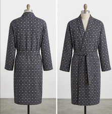 Vintage Men's 1980's K-Mart Blue Geometric Travel Kimono Robe Sz XL 46