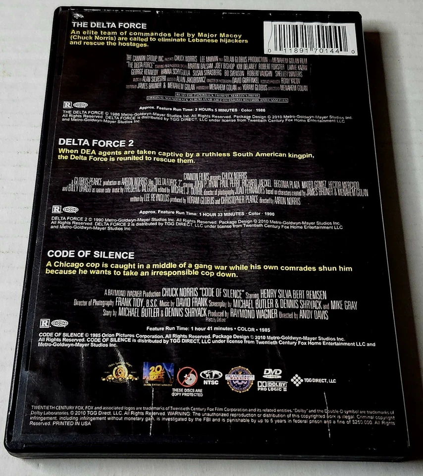 Chuck Norris 4-Movie DVD Lot – Good Condition, Free Shipping - Image 3 of 4