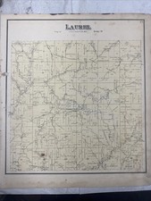 1870s Antique Map Hocking County, Ohio Laurel Township, Gibisonville