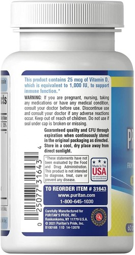 Probiotic 10 with Vitamin D, 60 Capsules (Pack of 2) - Picture 2 of 3