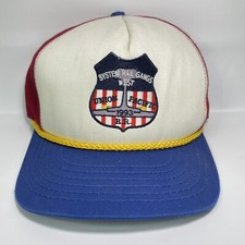 Vtg Union Pacific Railroad Red White Blue Snapback Hat Cap - System Rail Gangs