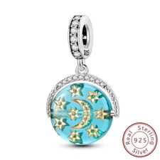 MULA 925 Sterling Silver DIY Charm CZ Secret of Star and Moon For Women Bracelet