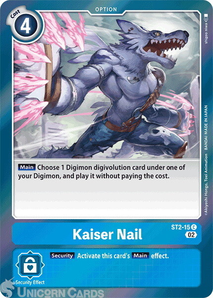 ST2-15 Kaiser Nail :: Common Foil Digimon Card :: RB01: Resurgence Booster ::