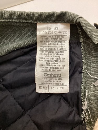 Cathartt Bib Insulated Overalls Men Size 46X30 Quilted Black Lining Winter - Picture 3 of 9