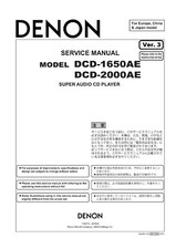 Manuale Di Servizio Per Denon DCD-1650 AE, DCD-2000 AE