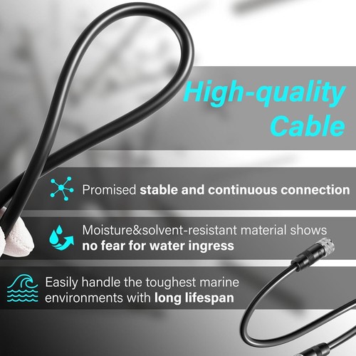 Replace for Humminbird 720073-2 10ft Ethernet Cable AS EC 10E for Helix APEX - 第 5/7 張圖片