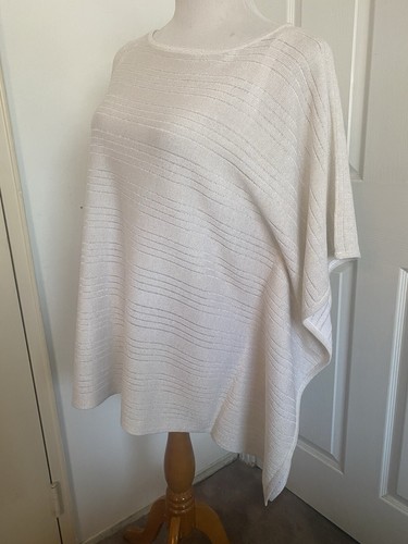 Joseph Ribkoff Champagne Knit Dolman Sleeve Poncho Top Size M/L NWT - Picture 7 of 8