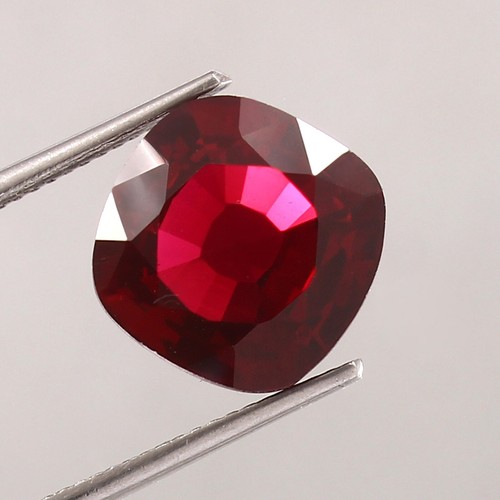 Pigeon Red Ruby Gemstone – 11x11mm Loose Cushion Facets Ruby for Jewelry Making - Picture 7 of 12
