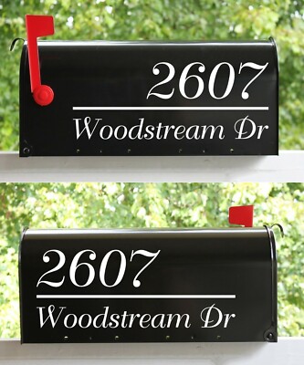 3-pack Oversize Mailbox Numbers and Address Vinyl Decals - Street Duchess