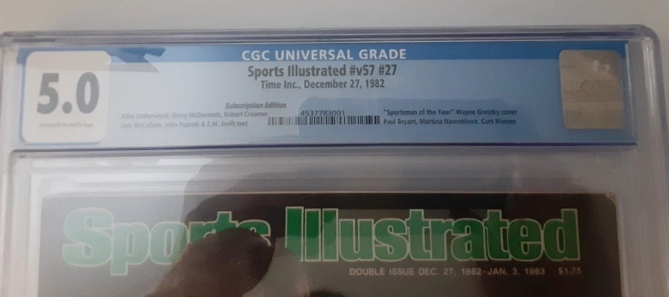Wayne Gretzky Sports Illustrated CGC 5.0 Subscription 1982 Sportsman Of The Year - Image 2 of 3