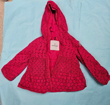 Giacca in pizzo rosa caldo Moncler bambina 3 anni outdoor con cappuccio