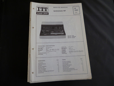 Original Service Manual  ITT  Schaub-Lorenz synchrotronic 107