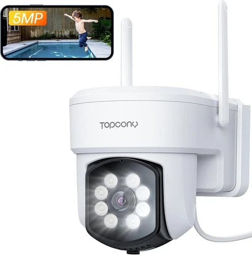 TOPCONY 5MP Cámara de Vigilancia Exterior con Voz Bidireccional PTZ355°/90° Visión Nocturna - Imagen 1 de 9