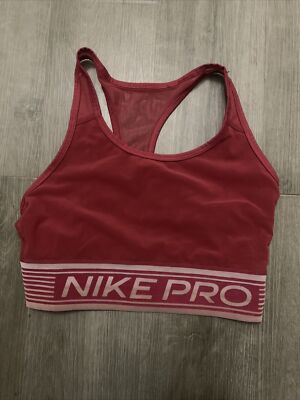 red nike pro sports bra