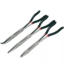 3 Piece X Type Long Reach Pliers Long Flat Bent - CT2290