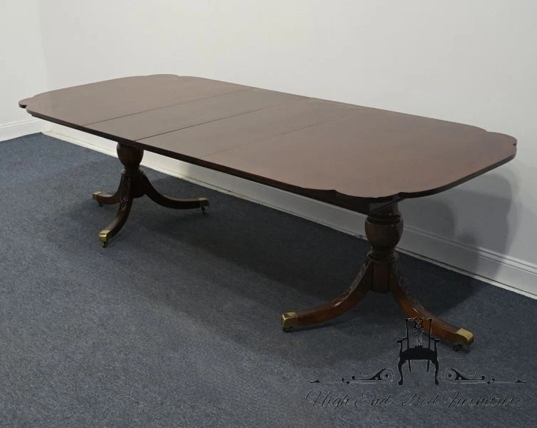 AMERICAN DREW Traditional Chippendale Style Banded Cherry 100" Double Pedesta... - Image 3 of 4