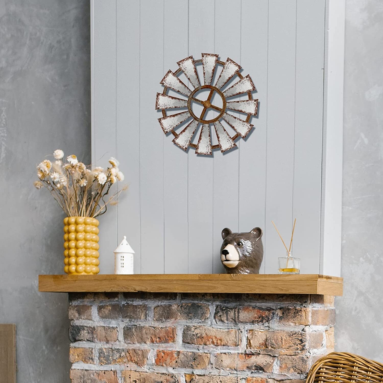 Farmhouse Living Room Wall Decor Wood Windmill Wall Decor Rustic Wooden Wall Art eBay