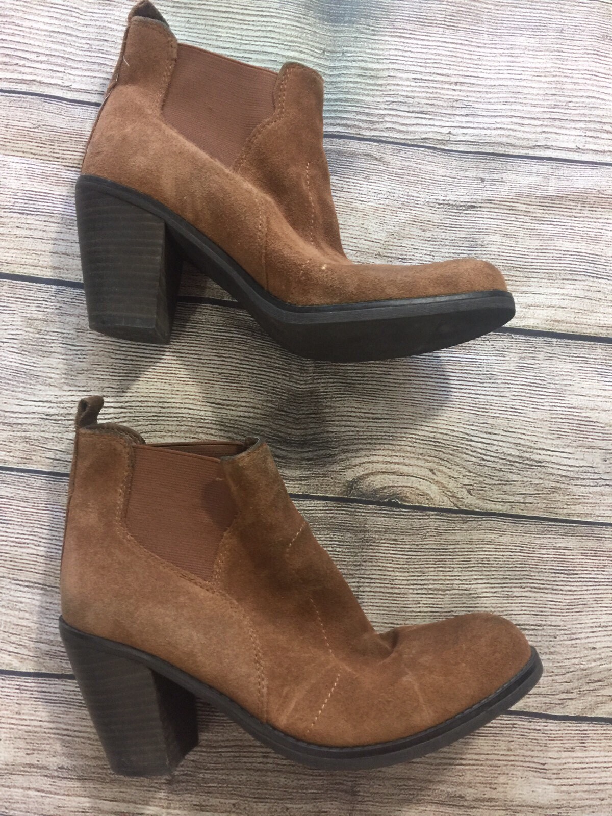 Brown Suede Ankle Booties Boot 