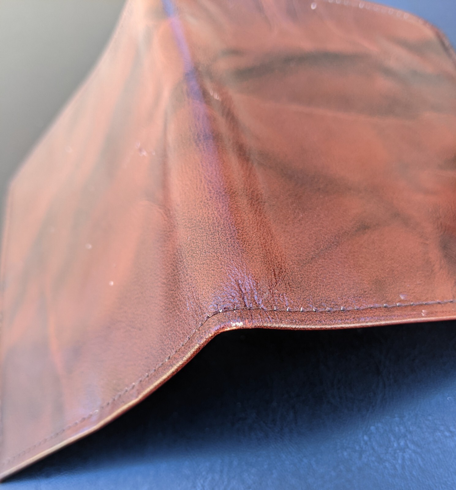 Vintage mens ROLFS Cowhide Leather Bifold Wallet Marb… Gem