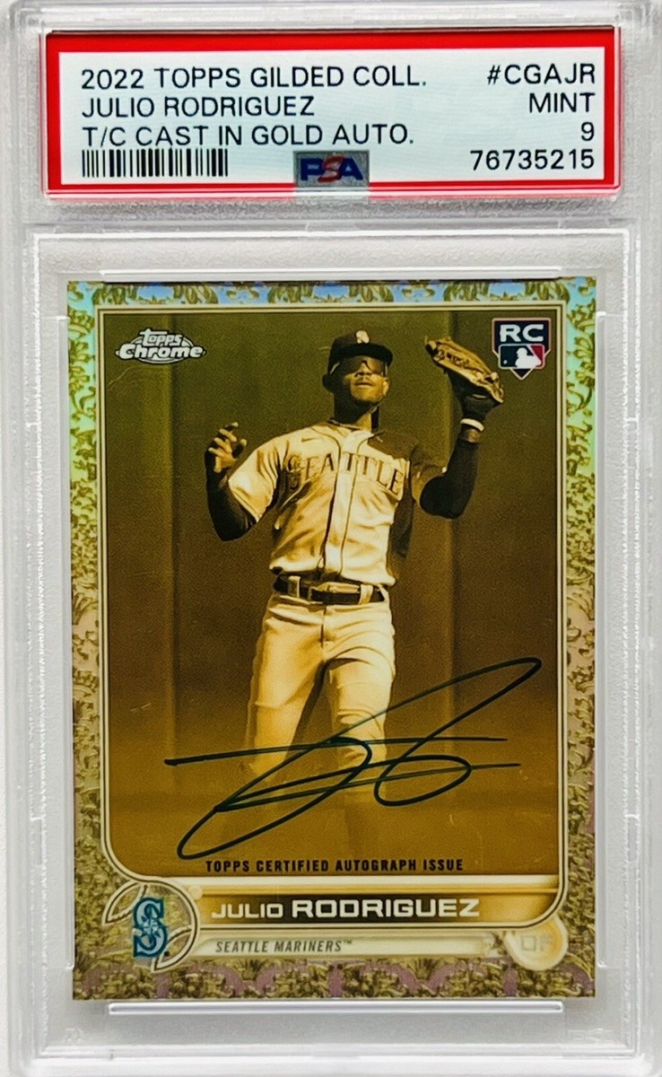 2022 TOPPS CHROME GILDED ROOKIE AUTO JULIO RODRIGUEZ /199 CAST IN