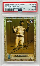 2022 TOPPS CHROME GILDED ROOKIE AUTO JULIO RODRIGUEZ /199 CAST IN GOLD RC PSA-9