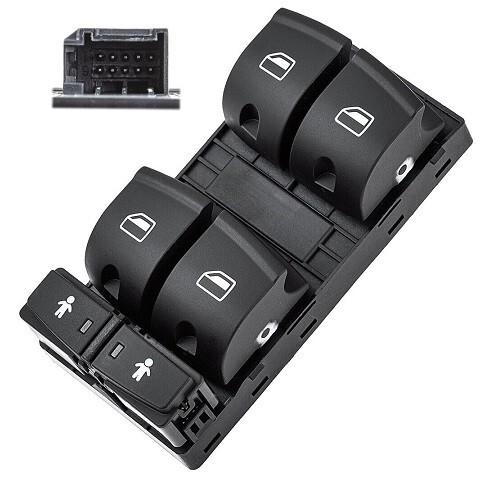 Contacteur de lève-vitre conducteur Audi A6 C6 avec boutons soft touch impulsionnels