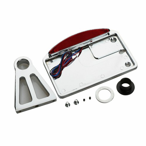 Side Mount License Plate Bracket Holder Light For Harley Softail Classic Fatboy - Picture 5 of 6