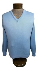 Vintage 90s Pine State Sweater Womens XL Blue Solid V Neck Acrylic Made in USA