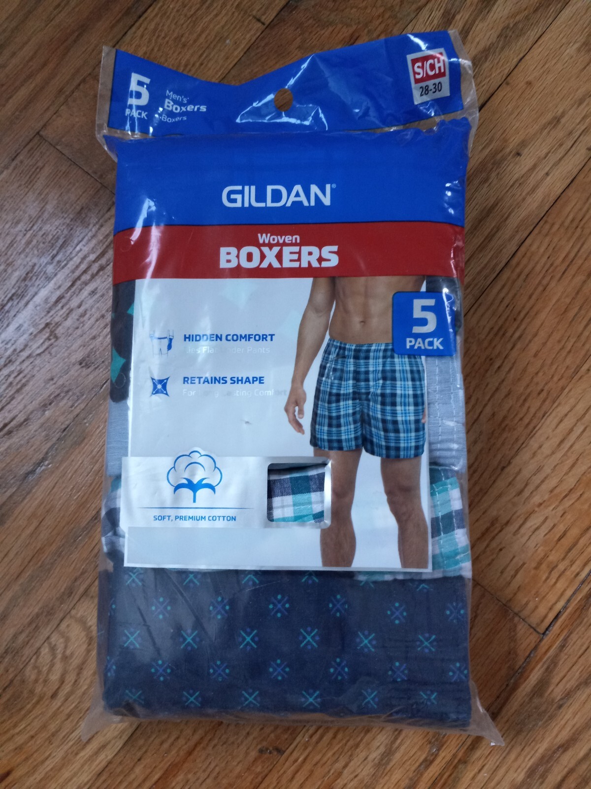 Gildan Men's Woven Boxer Underwear 5 pack Assorted Colors Size Small 28