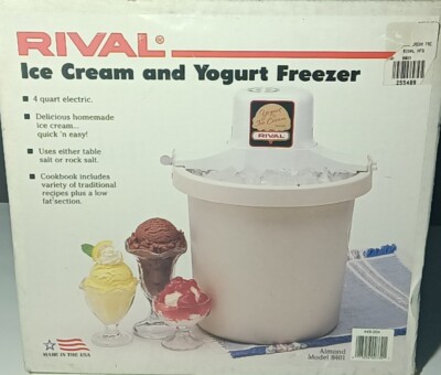 Rival 4Qt Ice Cream And Yogurt Freezer Vintage Ice Cream Maker