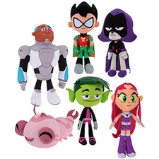 Teen Titans Plush Figure Stuffed Doll Robin Cyborg Raven Beast Silkie Starfire
