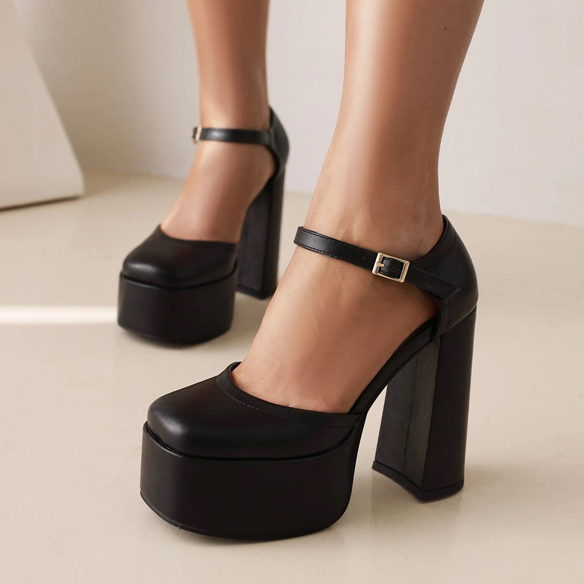 Platform mary janes chunky heel sale