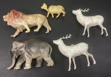 Lot Of 5 Vintage Celluloid Animals Including Elephant/lion