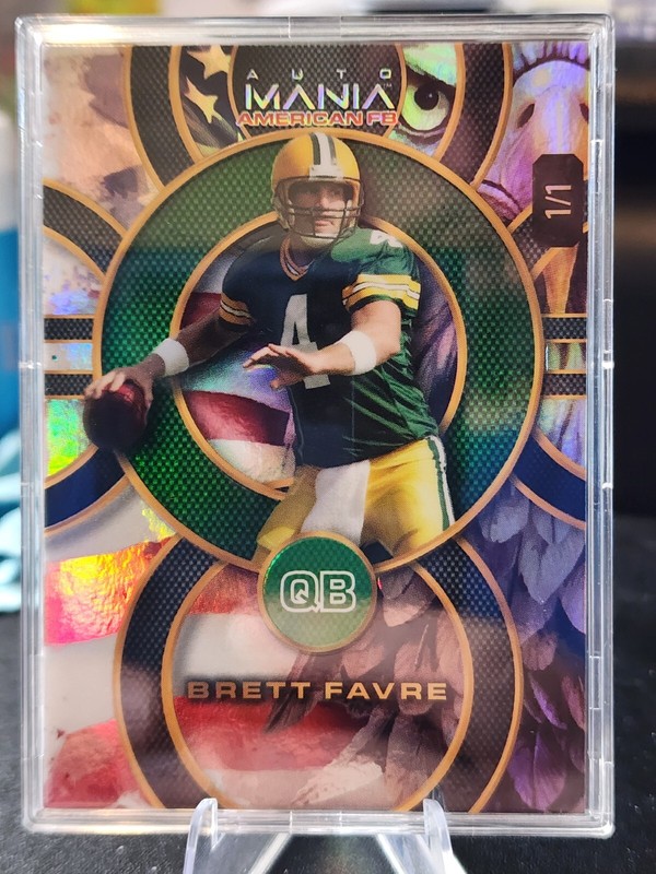 2024 Wild Card Auto Mania Brett Farve PRC 1/1  American Eagle Partial Color M.