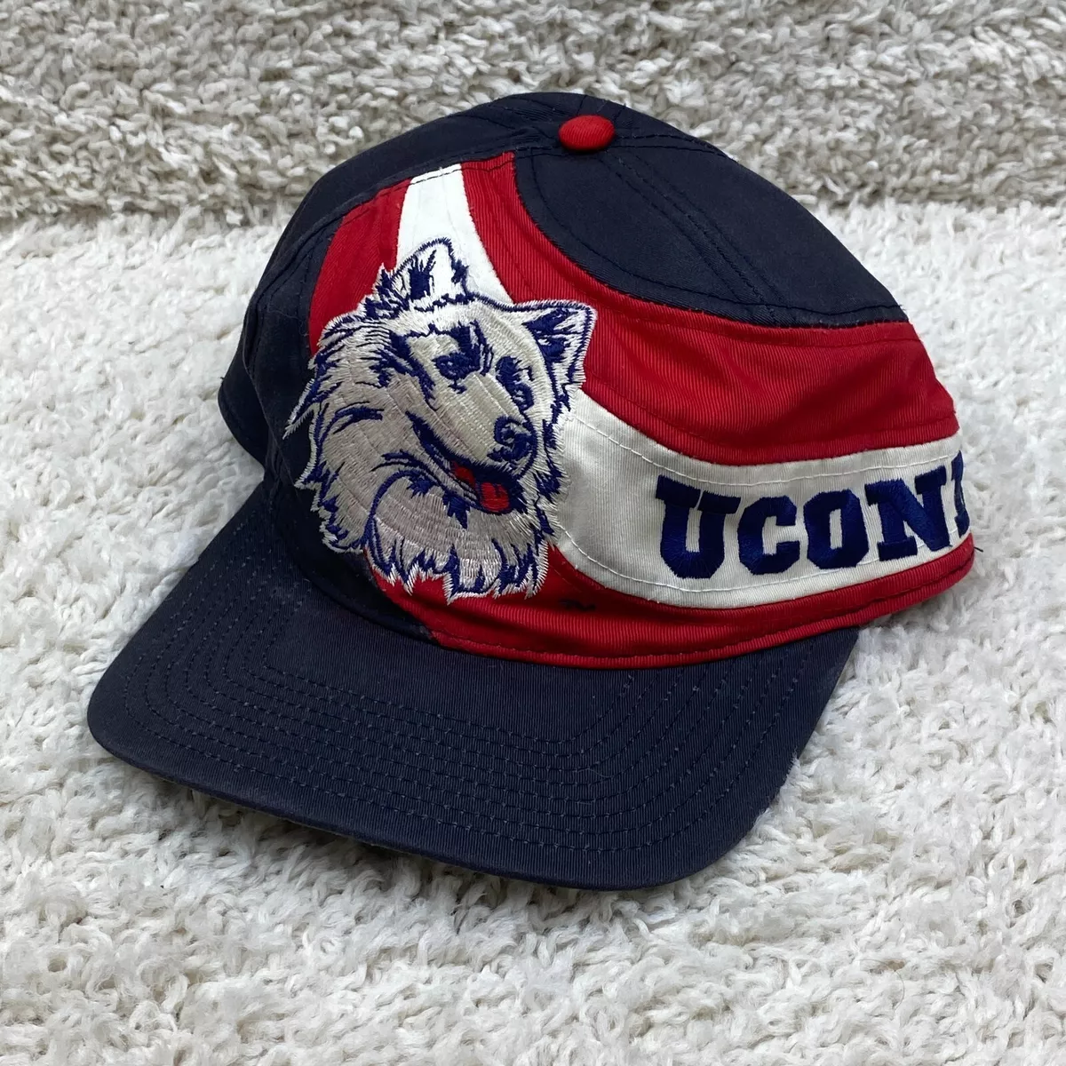 Vintage Twins Enterprise UConn Huskies Hat Snapback Blue Red Spell