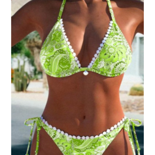 Sexy Summer Flowers Print Bikini Set – Women's Push-Up Swimsuit Beachwear - Picture 4 of 15