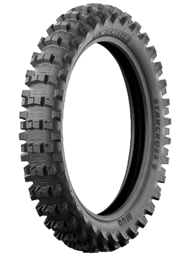 NEUMÁTICO TRASERO MICHELIN STARCROSS 6 MX BARRO 100/90-19 + TUBO KAWASAKI KX125 250 450 Foto 2 de 3