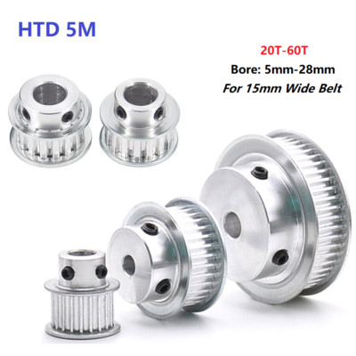 BF-type HTD 5M 15mm Timing Belt Pulley 20-60T Tooth Pitch 5mm for CNC Step Motor