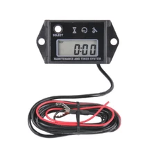 (Black) Tachometer Hour Meter Max RPM Lawn Mower chainsaw compressor Motorcycle
