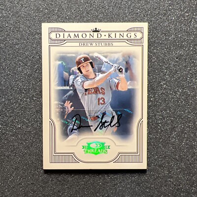 2008 Donruss Threads DREW STUBBS #DK-9 Diamond Kings AUTO 432/465 BASEBALL CARD