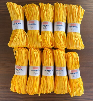 10 Écheveaux 25g Fil Rafia Naturel Adriafil Jaune | eBay