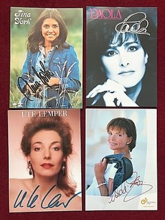 4 ORIGINALAUTOGRAMME: UTE LEMPER USCHI GLAS PAOLA UND TINA YORK