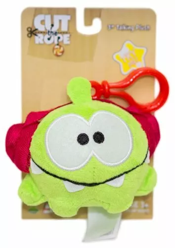 Round 5 Cut The Rope 3 Talking Plush With Clip: Red Headphones New!