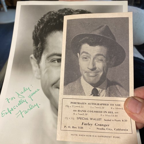 Farley Granger 8x10 Photo, Inscribed And Autographed & Farley Photo Sales Paper - Picture 8 of 8