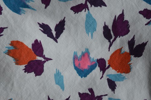 Ladies M&S Per Una 100% Linen White & Purple Floral Summer Dress Size UK 12 - Picture 6 of 9