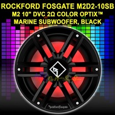 ROCKFORD FOSGATE M2D2-10SB 10" BLACK DUAL 2-OHM MARINE RGB SUBWOOFER SPEAKER NEW