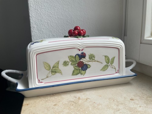 Villeroy & Boch Cottage CHARM Kuchenplatte mit Haube Brotkorb Platte groß NEU! - 第 1/3 張圖片